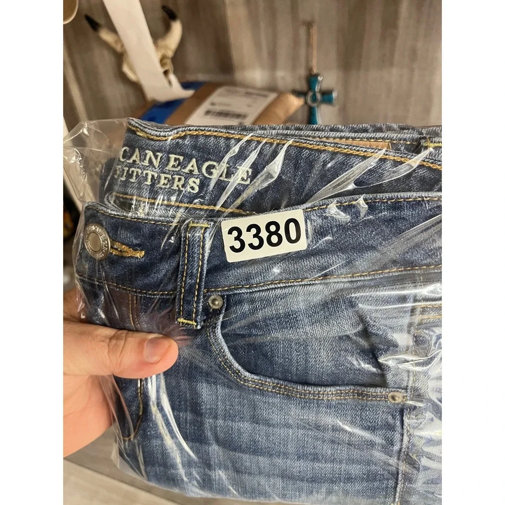 American Eagle Skinny Jeans Womens 4 Short Blue Denim Stretch‎ Medium Wash 3380